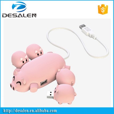 High Speed Usb Hub Pig Shape 4 ports Usb 2.0 Hub Driver